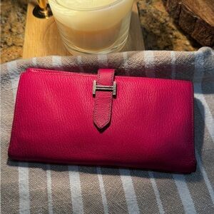 Hermes bearn wallet pink